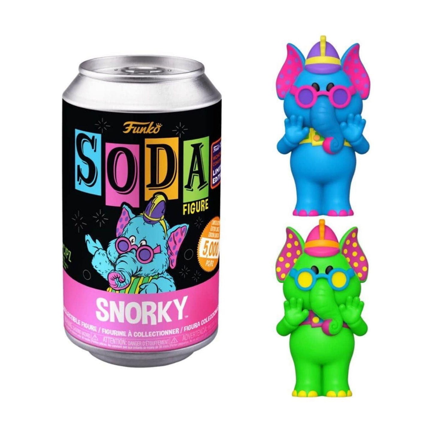 Funko Soda Vinyl Figure Snorky Blacklight (2022 Wonderous Convention) (SEALED CAN)