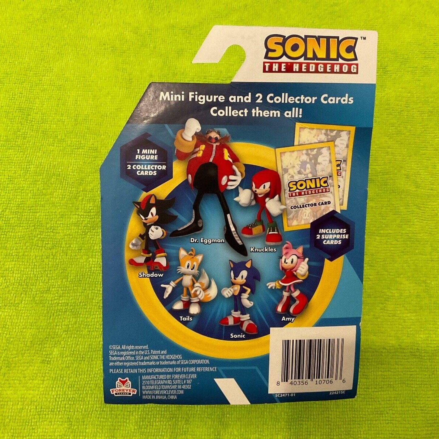 Sonic the Hedgehog [Amy] Mini Figure & 2 Collector Cards Forever Clever