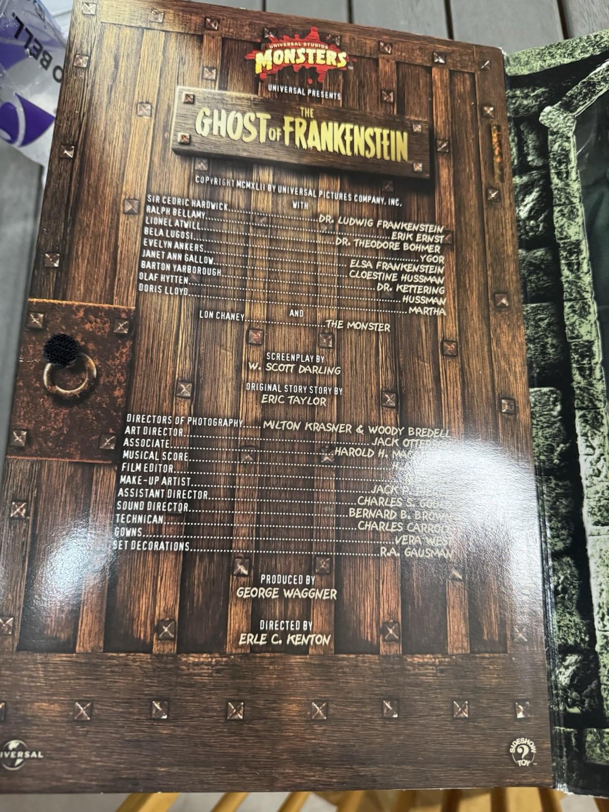 2001 SIDESHOW TOYS THE GHOST OF FRANKENSTEIN LON CHANEY JR 12" 1/6 SCALE FIGURE