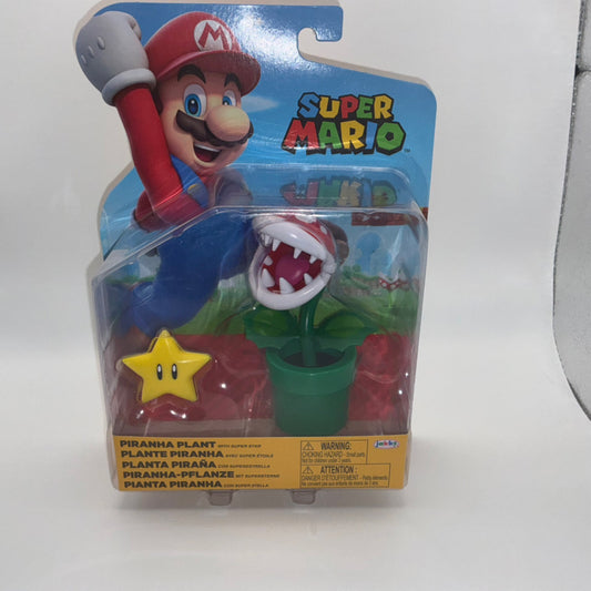 Nintendo Super Mario Piranha with Super Star Figure